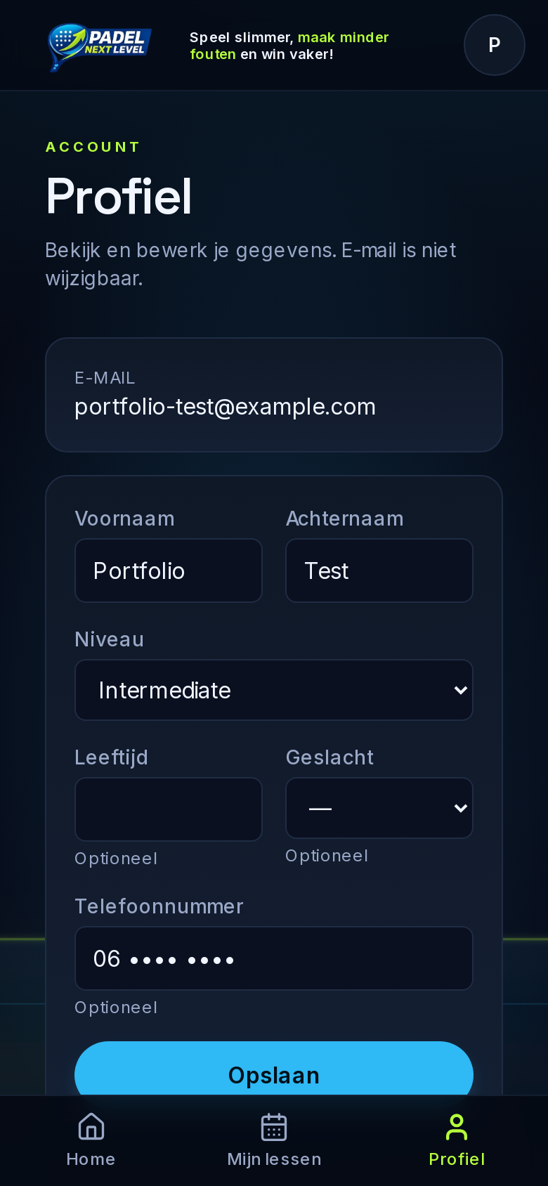 Profiel- en niveau-instellingen van de leerling