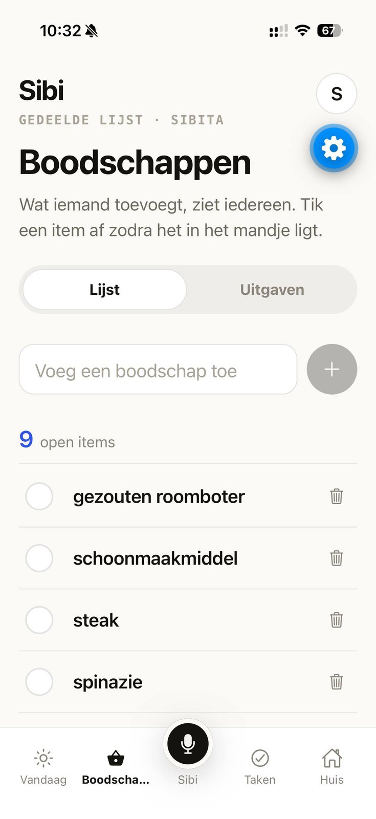 Sibi gedeelde boodschappen