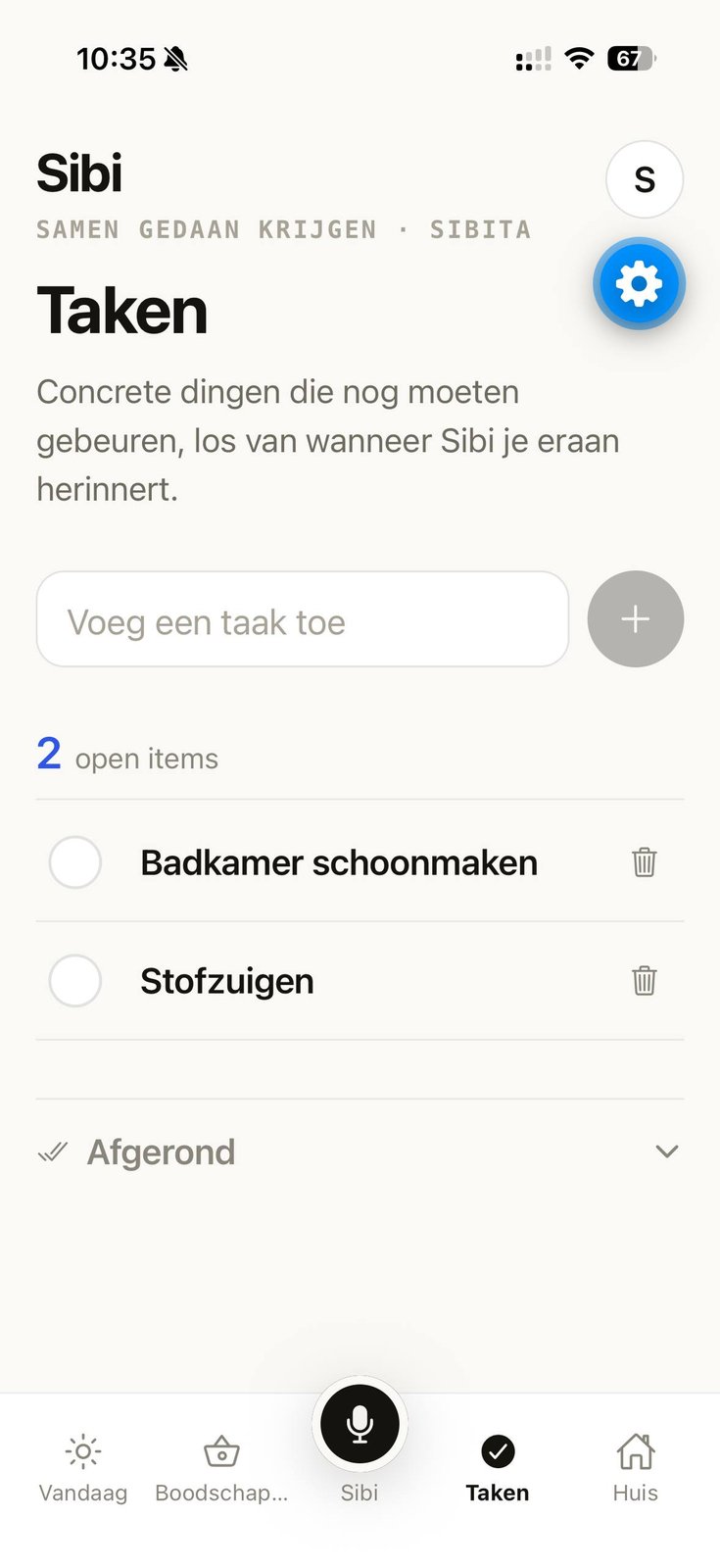 Takenlijst met twee open huishoudtaken